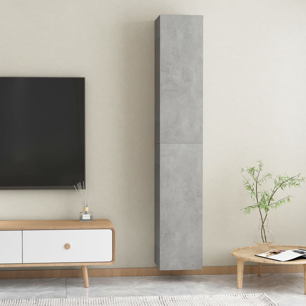 TV omarica 2 kosa betonsko siva 30,5x30x90 cm inženirski les