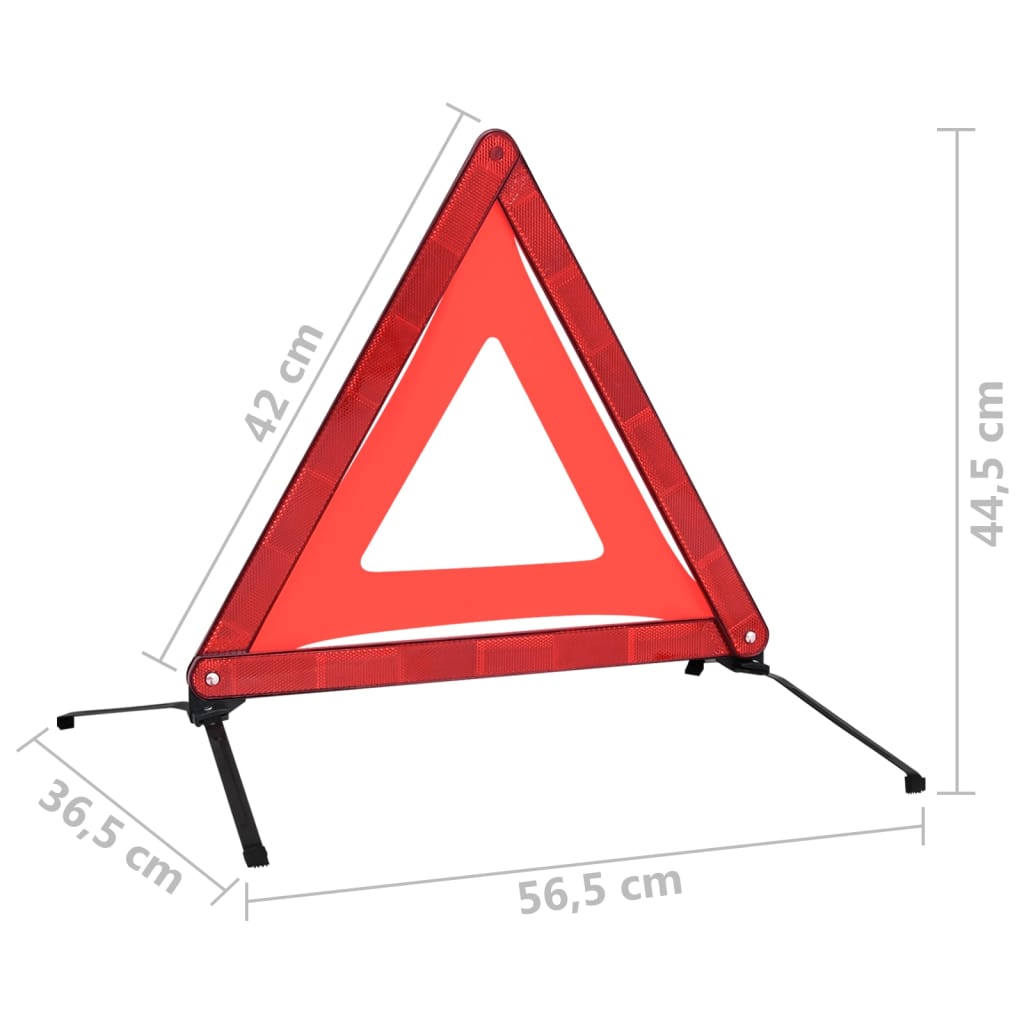 Prometni opozorilni trikotniki 4 kosi rdeči 56,5x36,5x44,5 cm