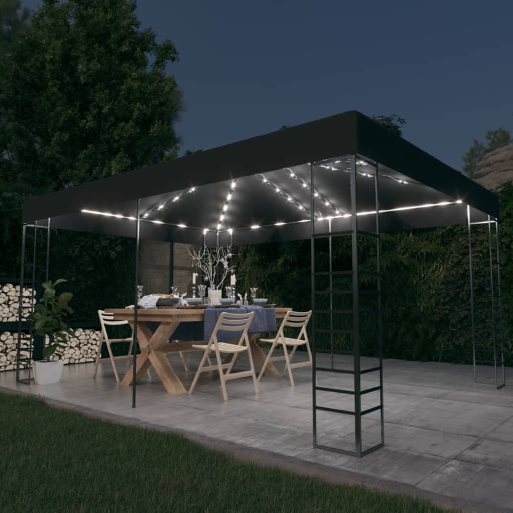 Paviljon z LED lučkami 3x4 m antraciten