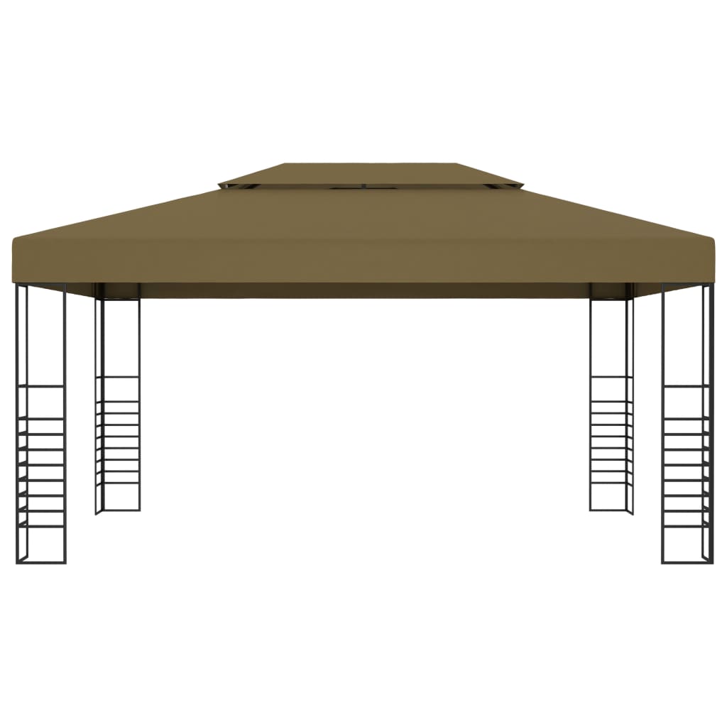 Paviljon z LED lučkami 3x4 m taupe