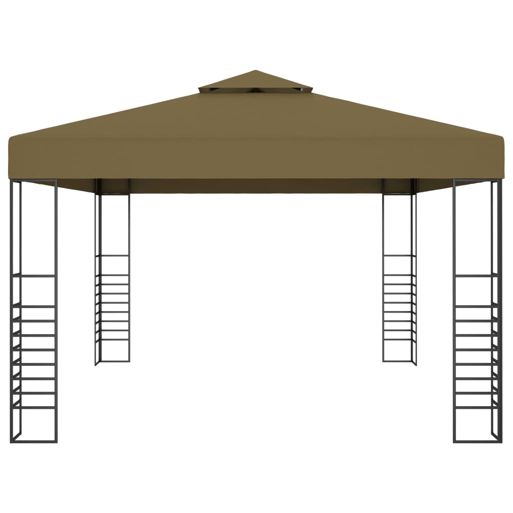 Paviljon z LED lučkami 3x4 m taupe