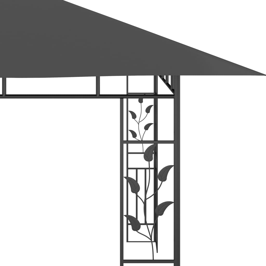 Paviljon s komarnikom in LED lučkami 4x3x2,73 m antraciten