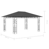 Paviljon s komarnikom in LED lučkami 4x3x2,73 m antraciten