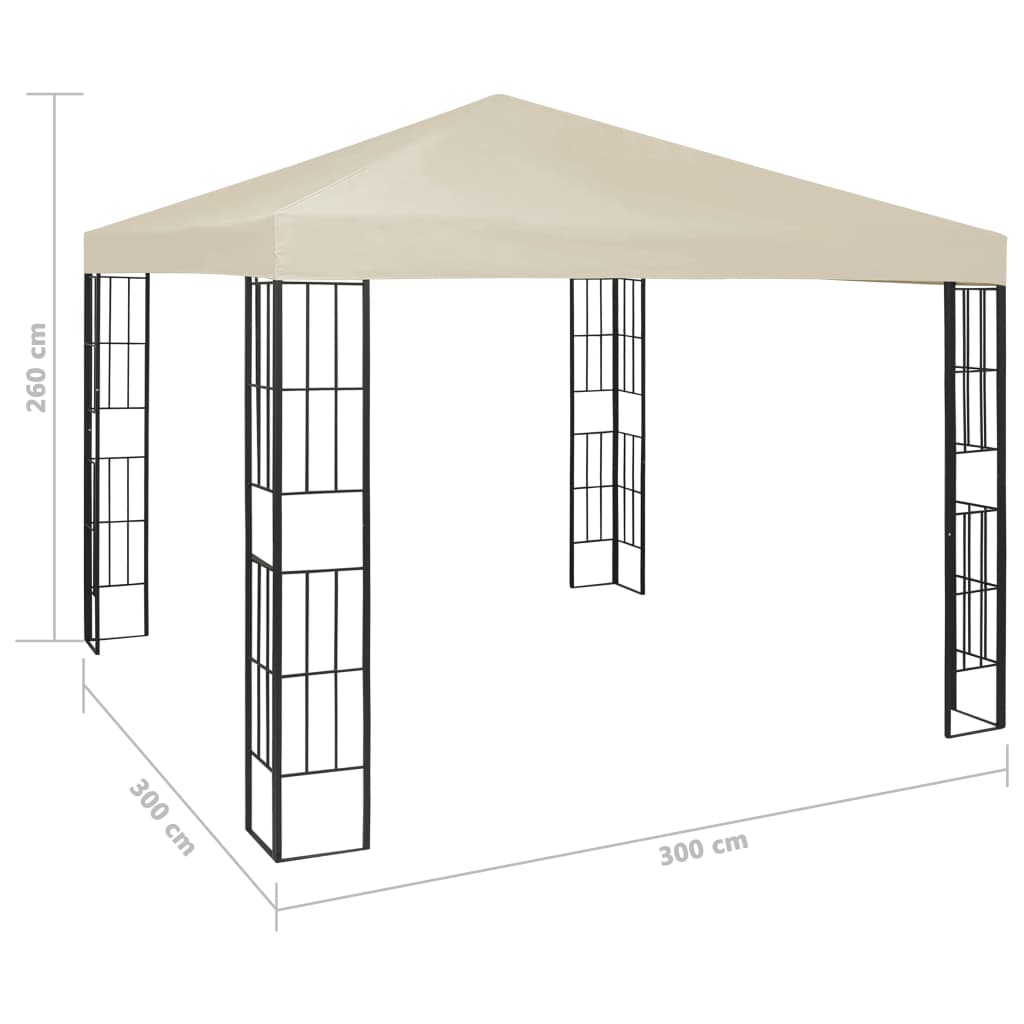 Paviljon z LED lučkami 3x3 m krem