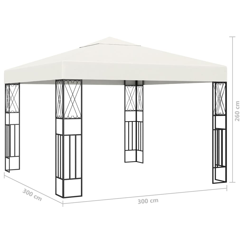 Paviljon z LED lučkami 3x3 m krem blago