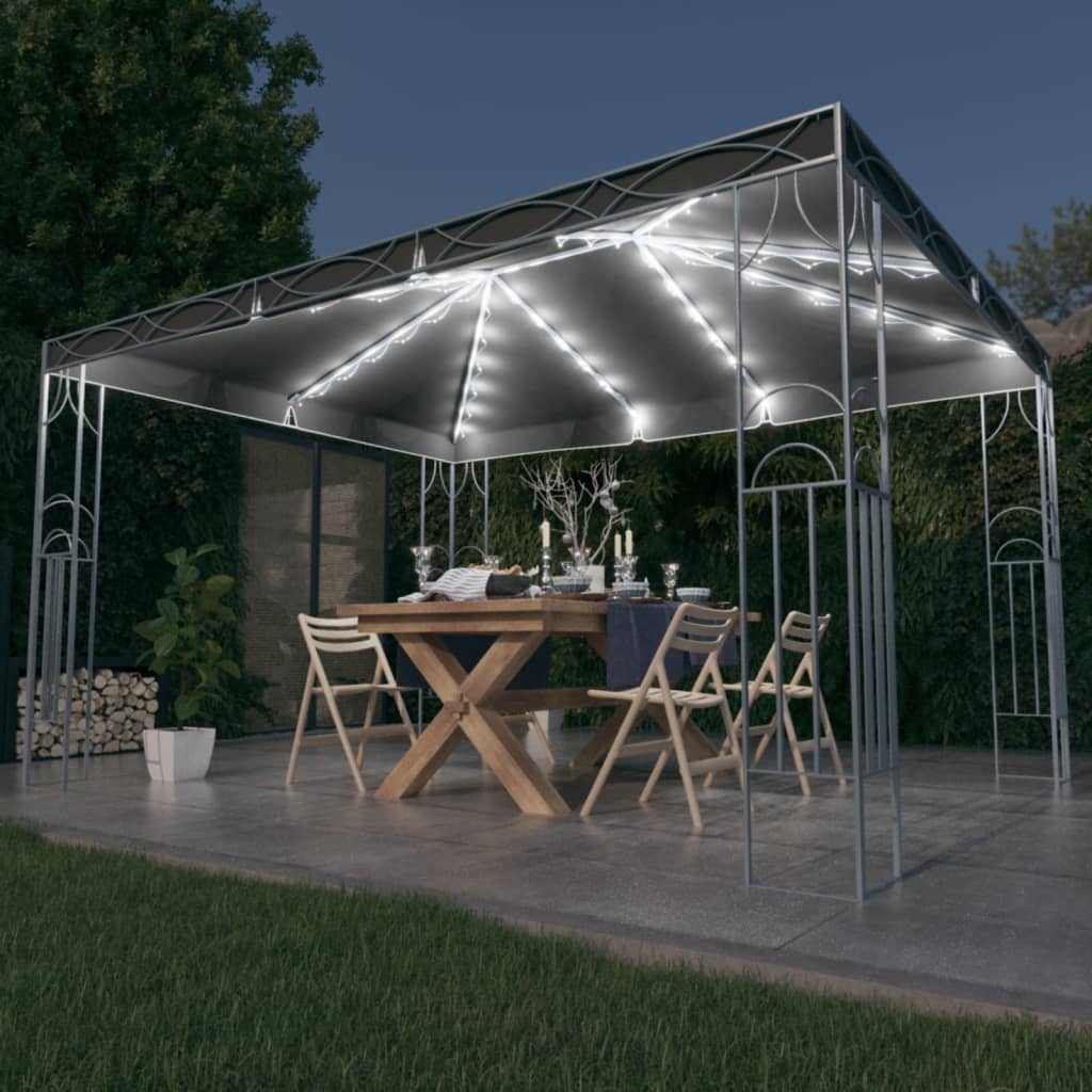 Paviljon z LED lučkami 400x300 cm antraciten