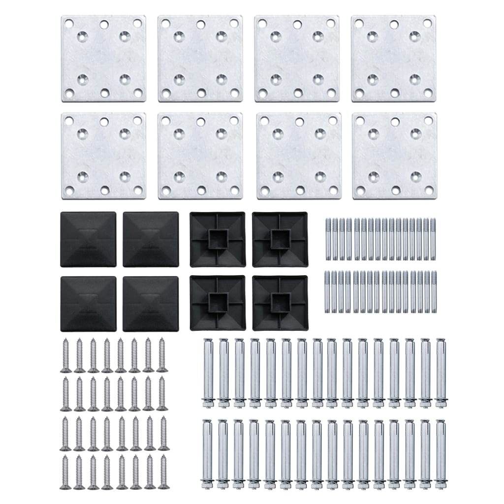 Komplet ograjnih panelov WPC 1138x(105-186) cm črn