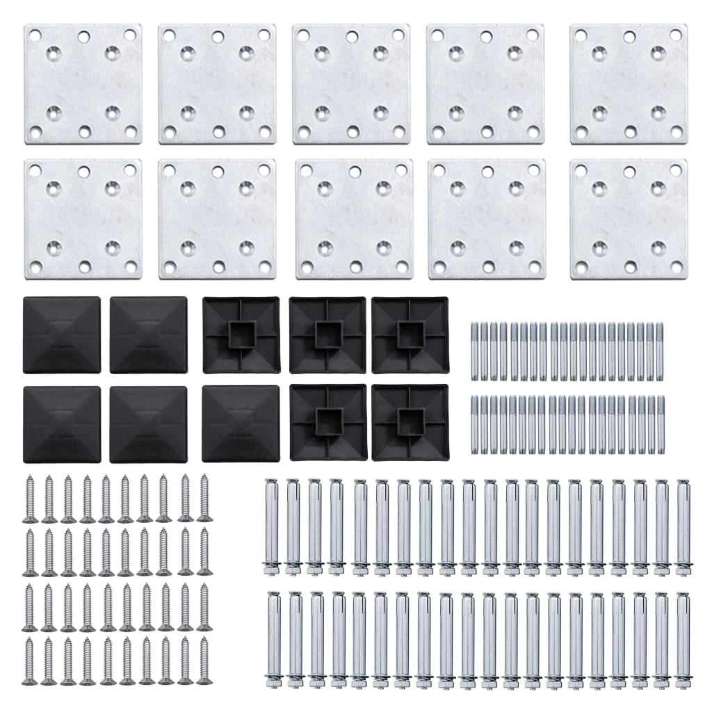 Komplet ograjnih panelov WPC 1484x(105-186) cm črn