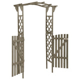 Pergola z vrati 116x40x204 cm siva trden les jelke