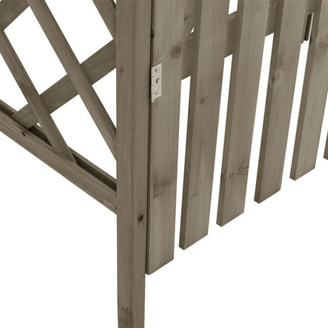 Pergola z vrati 116x40x204 cm siva trden les jelke