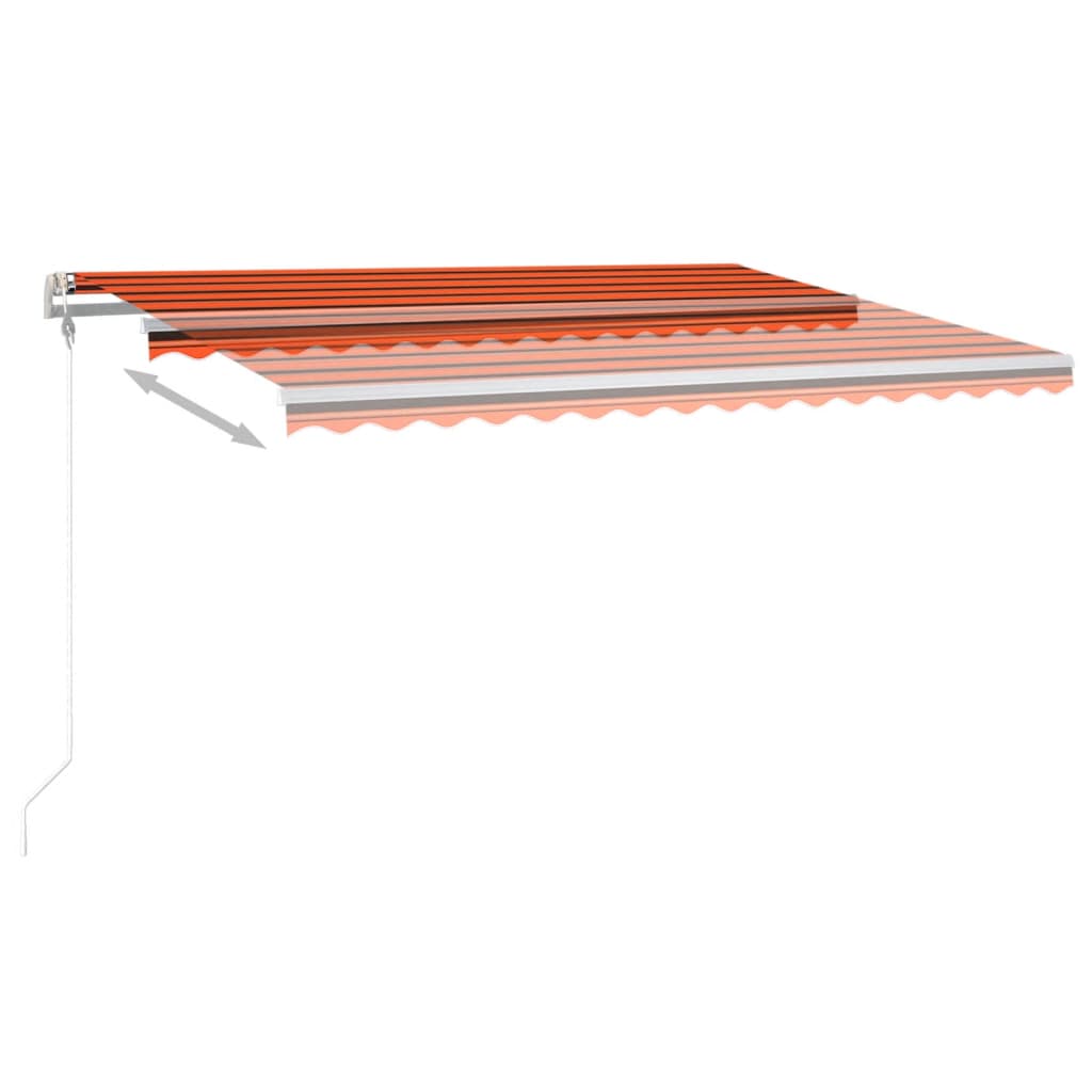 Avtomatska tenda LED + senzor 400x300 cm oranžno/rjava