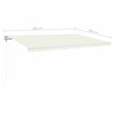 Avtomatska tenda LED + senzor 500x300 cm krem