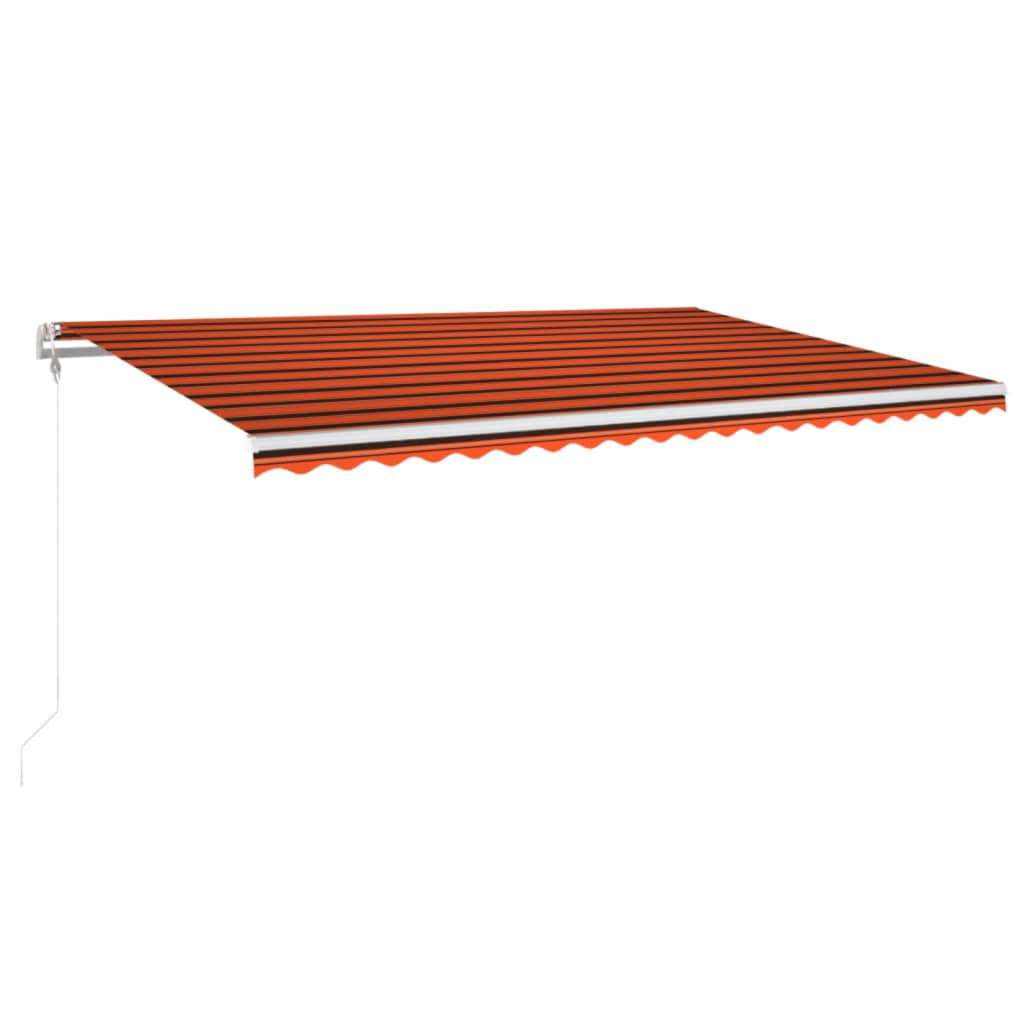 Avtomatska tenda LED + senzor 500x300 cm oranžno/rjava