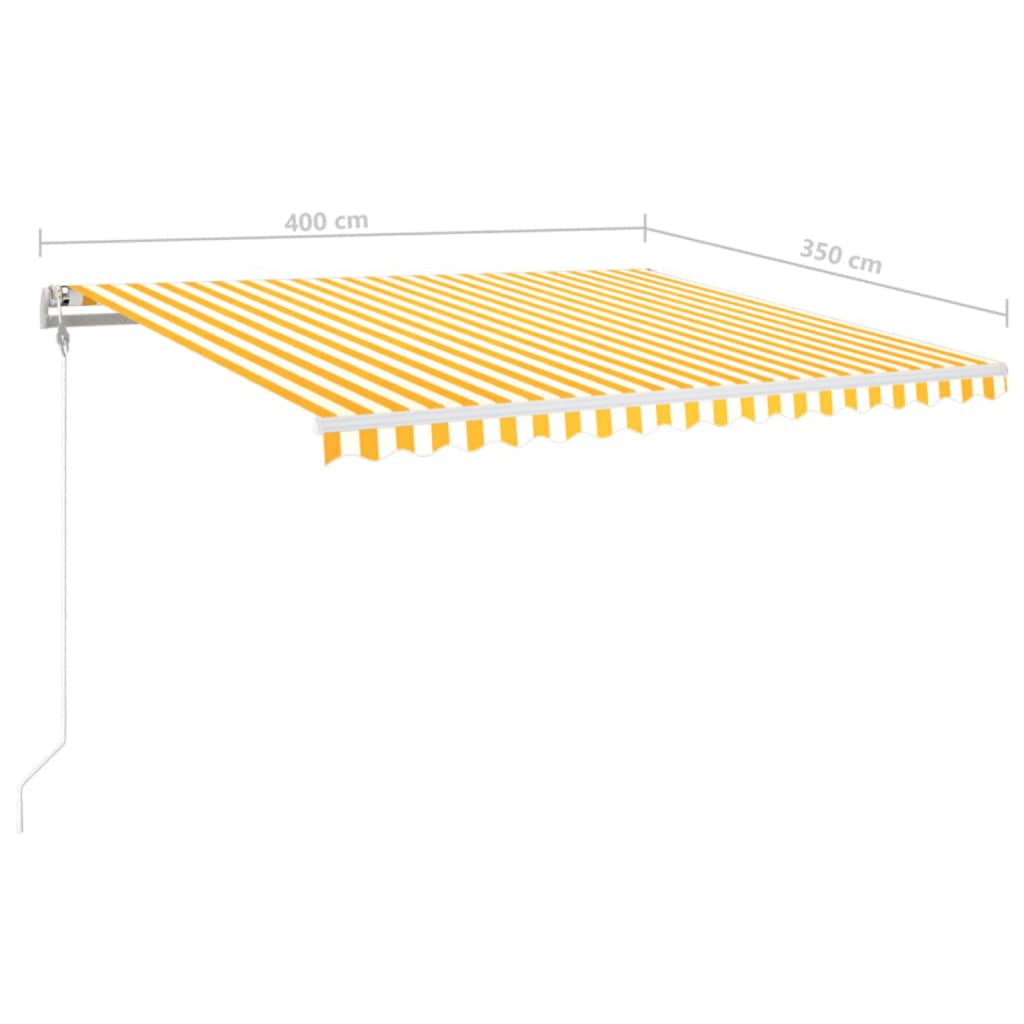 Avtomatska tenda LED + senzor 400x350 cm rumeno/bela