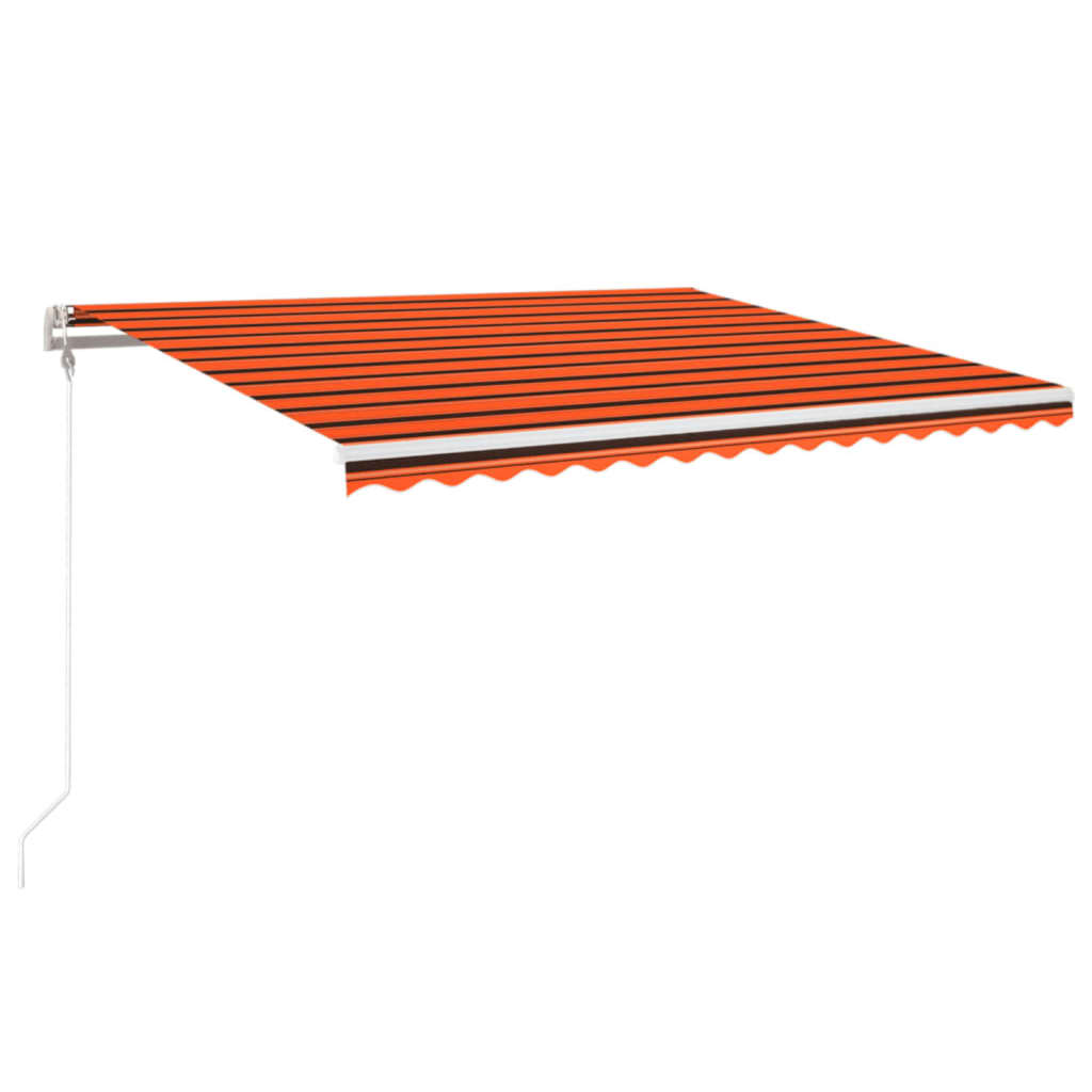 Avtomatska tenda LED + senzor 400x350 cm oranžna/rjava