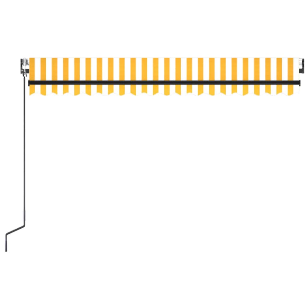 Avtomatska tenda LED + senzor 450x300 cm rumeno/bela