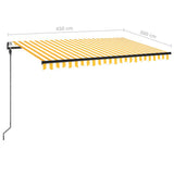 Avtomatska tenda LED + senzor 450x300 cm rumeno/bela