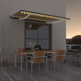 Avtomatska tenda LED + senzor 450x300 cm rumeno/bela