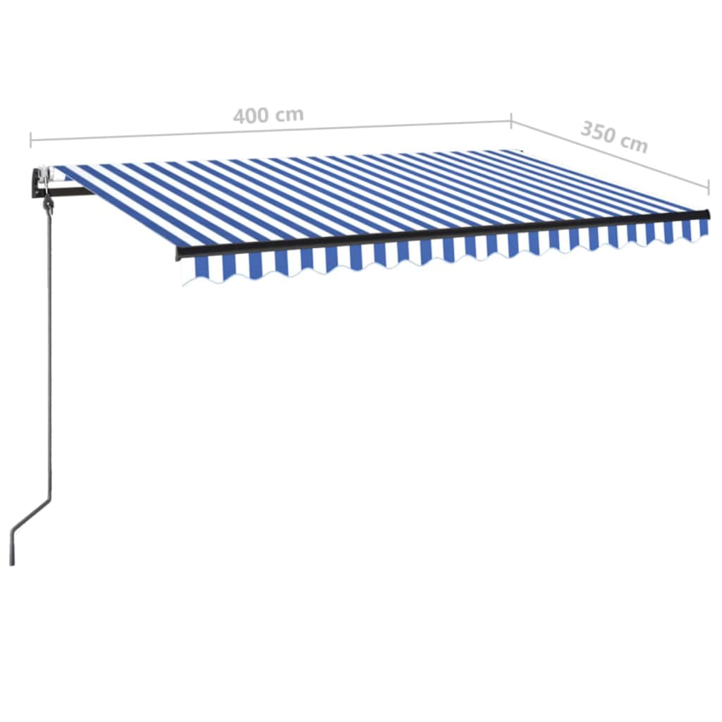 Avtomatsko zložljiva tenda 400x350 cm modra in bela