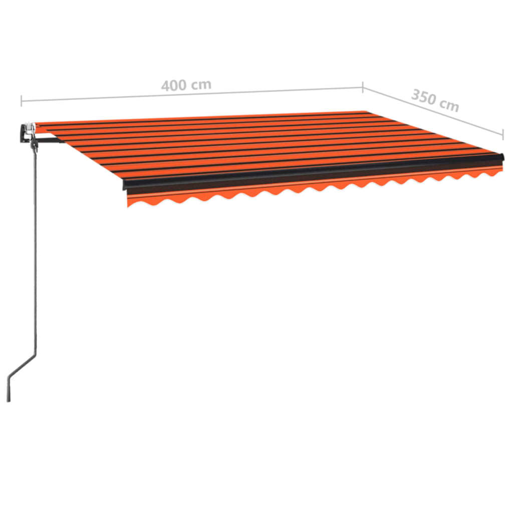 Avtomatsko zložljiva tenda 400x350 cm oranžna in rjava