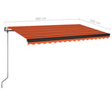 Avtomatsko zložljiva tenda 400x350 cm oranžna in rjava