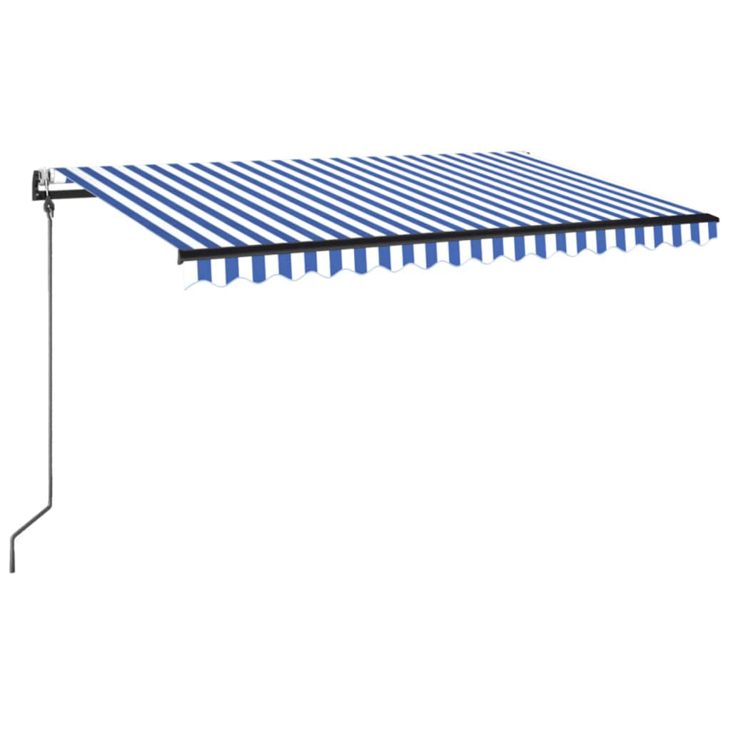 Avtomatsko zložljiva tenda 450x350 cm modra in bela