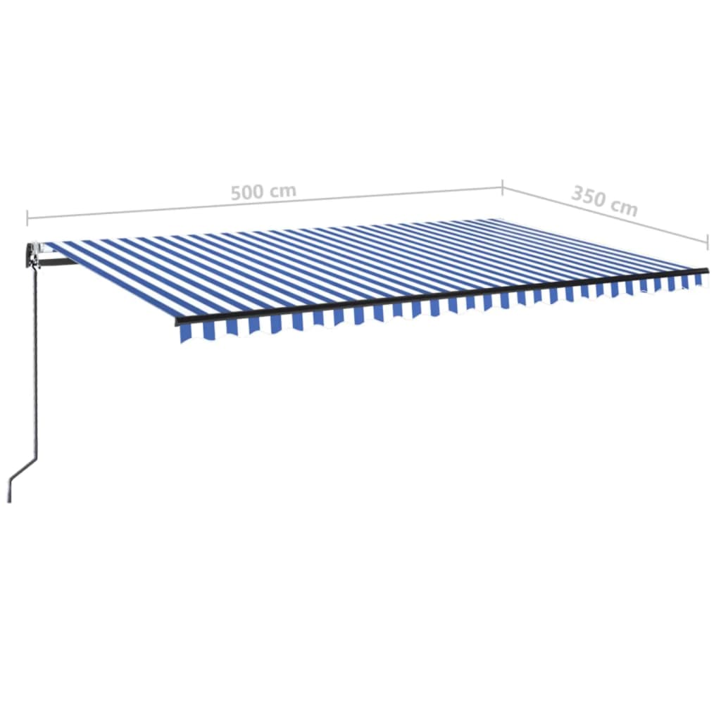 Avtomatska tenda LED + senzor 500x350 cm modra in bela