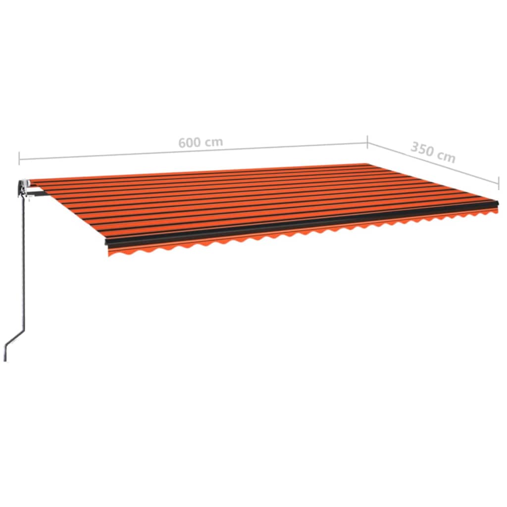 Avtomatsko zložljiva tenda 600x350 cm oranžna in rjava