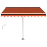 Avtomatska tenda LED + senzor 300x250 cm oranžna/rjava