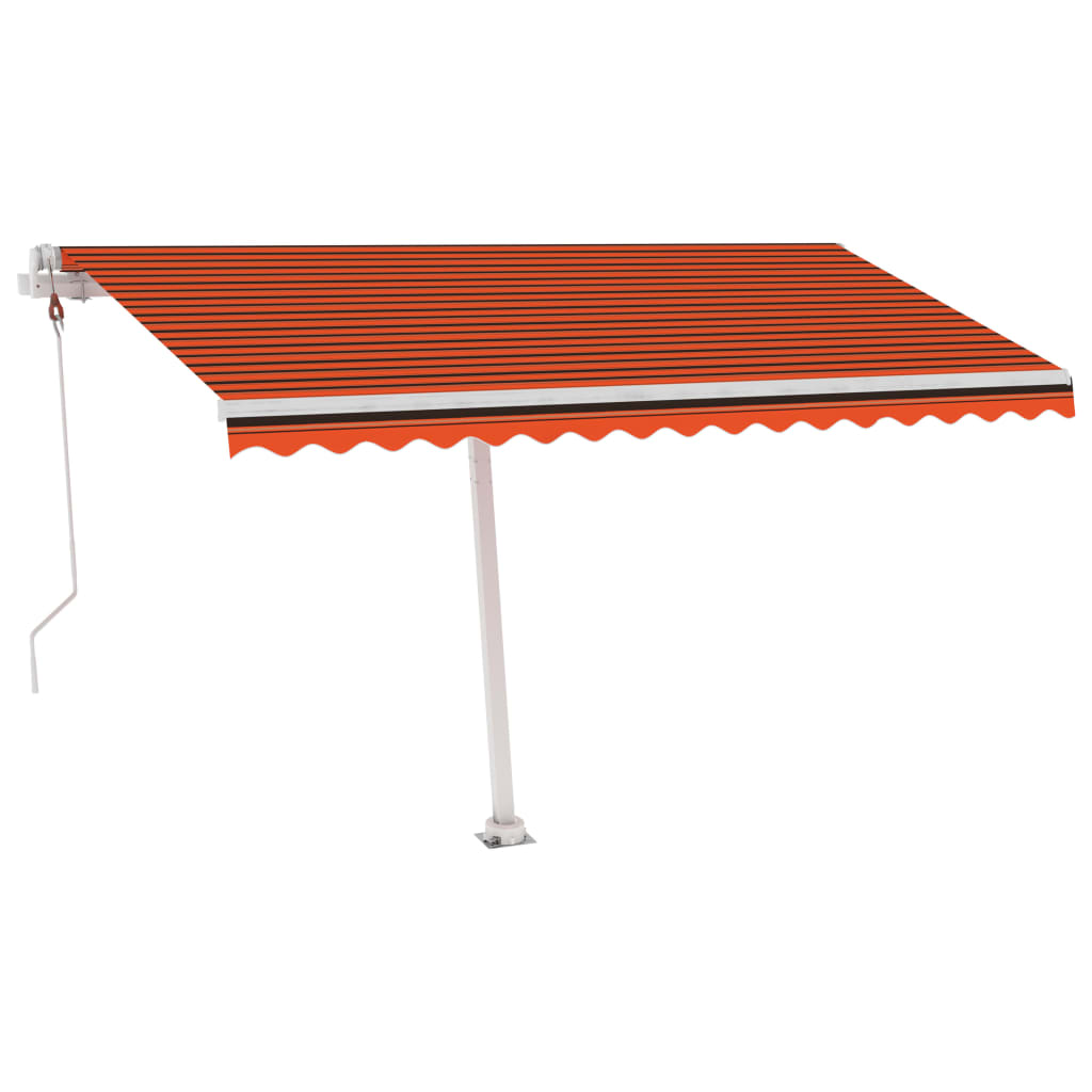 Avtomatska tenda LED + senzor 400x300 cm oranžna/rjava