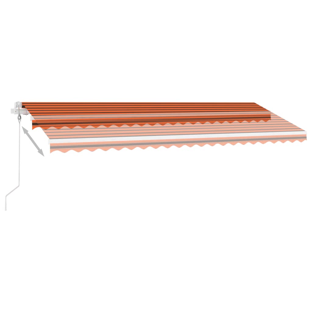 Avtomatska tenda LED + senzor 500x300 cm oranžna/rjava