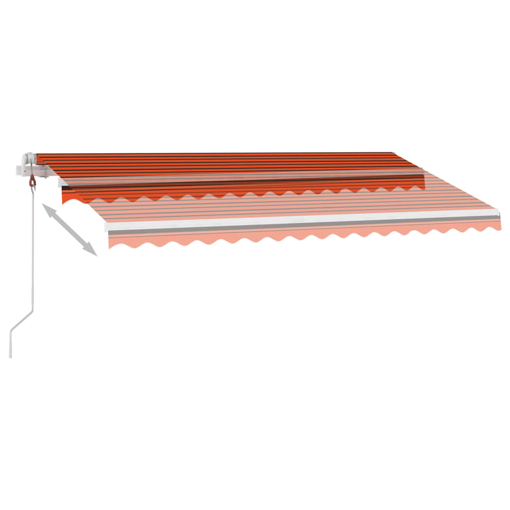 Avtomatska tenda LED + senzor 400x350 cm oranžna/rjava