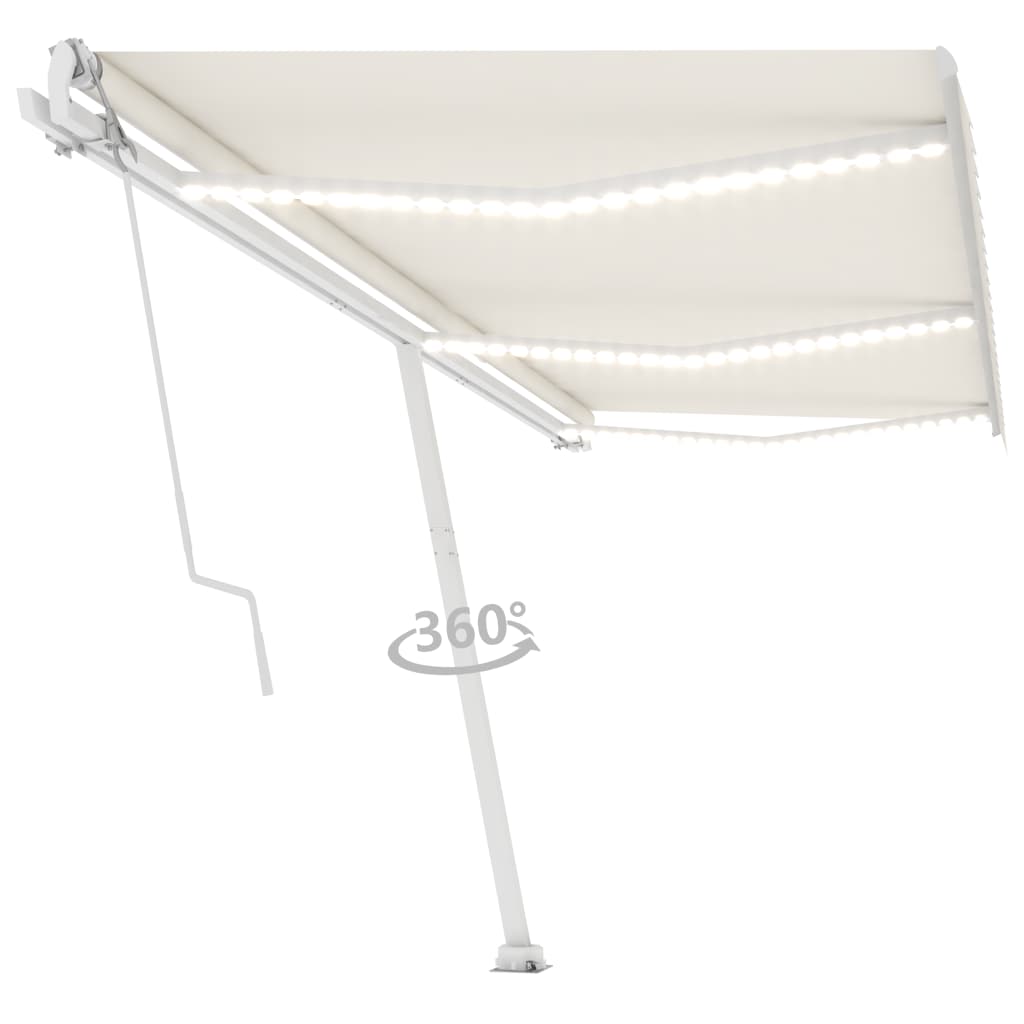 Avtomatsko zložljiva tenda LED + senzor 600x350 cm krem