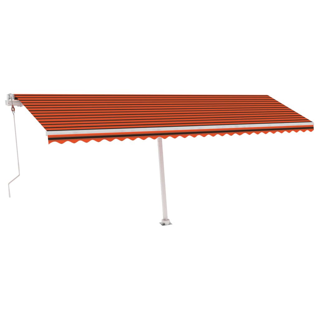 Avtomatska tenda LED + senzor 600x350 cm oranžna/rjava