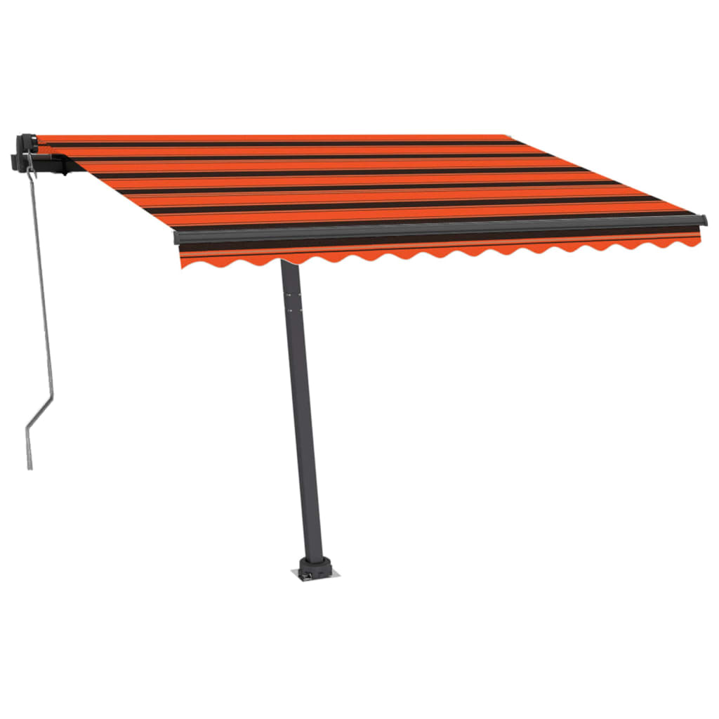 Avtomatska tenda LED + senzor 350x250 cm oranžna/rjava