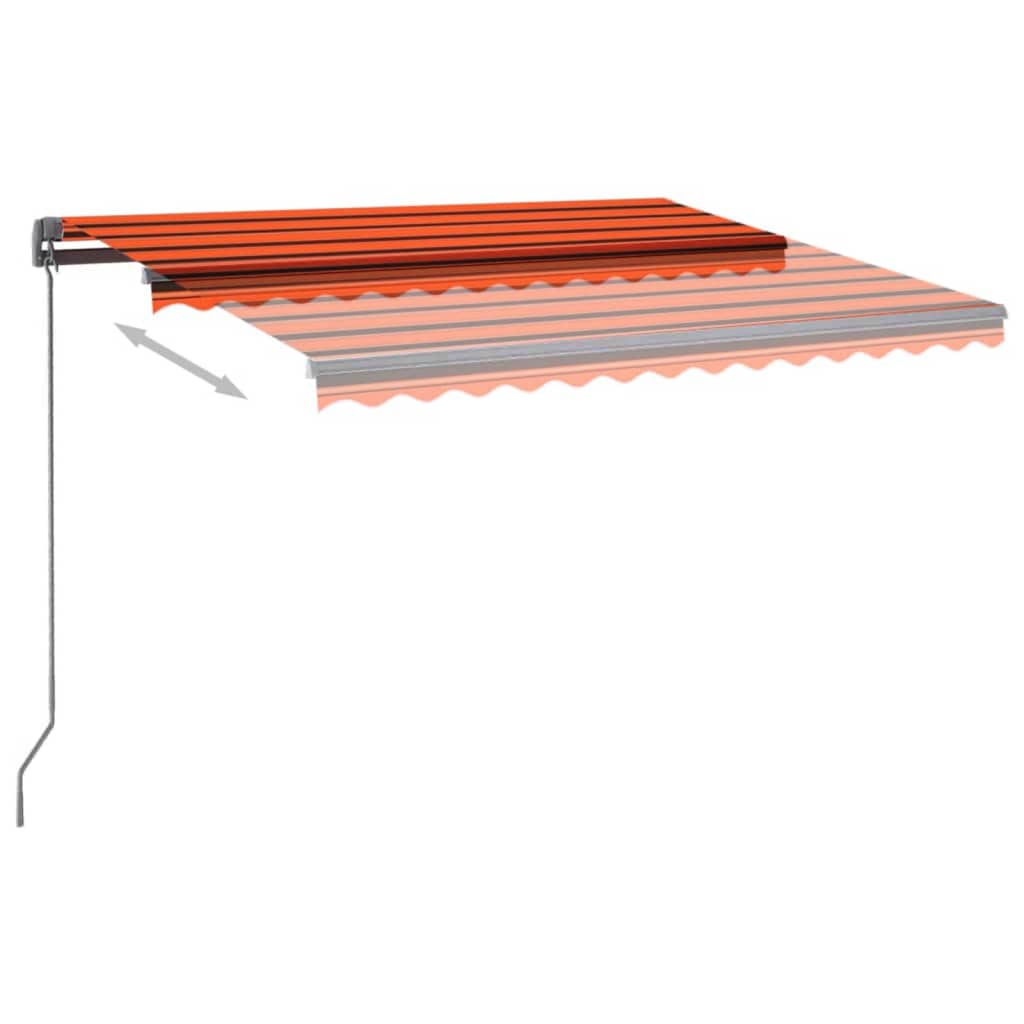 Avtomatska tenda LED + senzor 350x250 cm oranžna/rjava