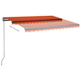 Avtomatska tenda LED + senzor 350x250 cm oranžna/rjava