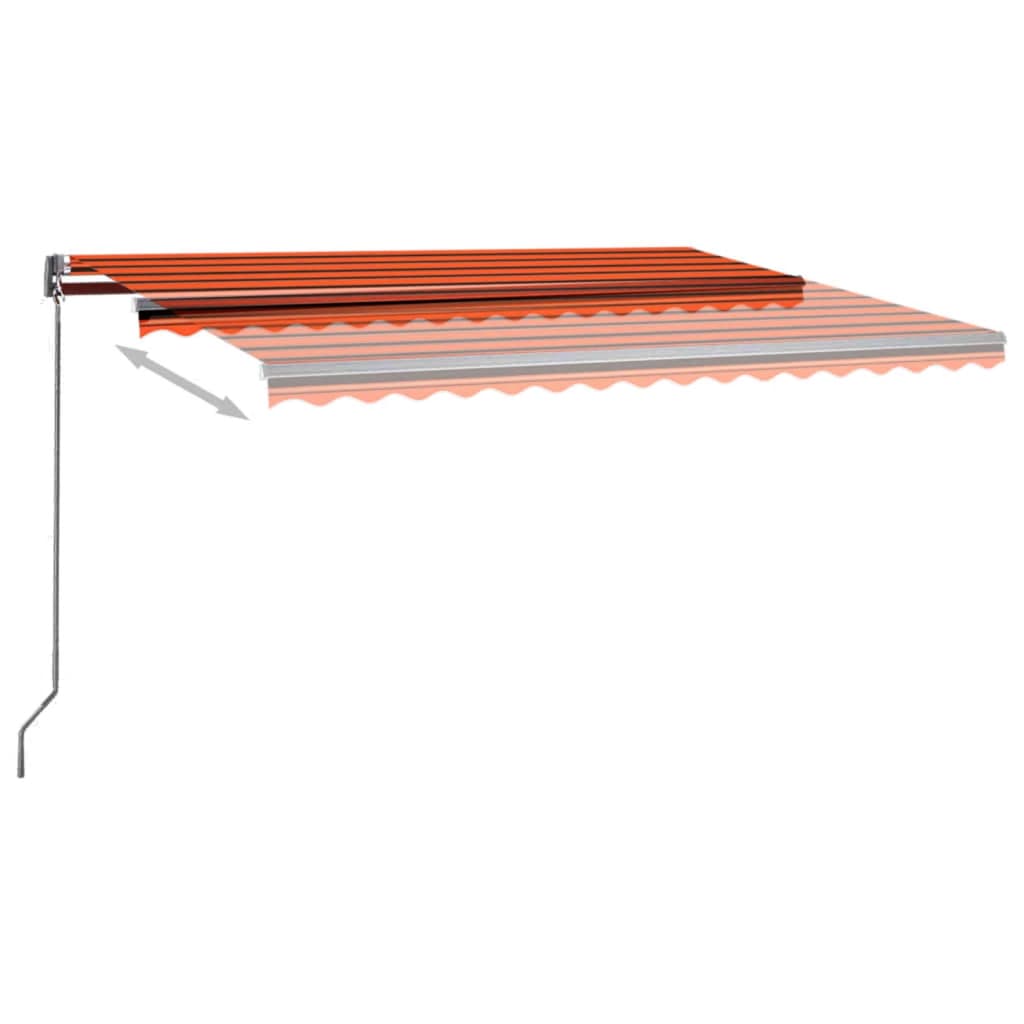 Avtomatska tenda LED + senzor 400x300 cm oranžna/rjava