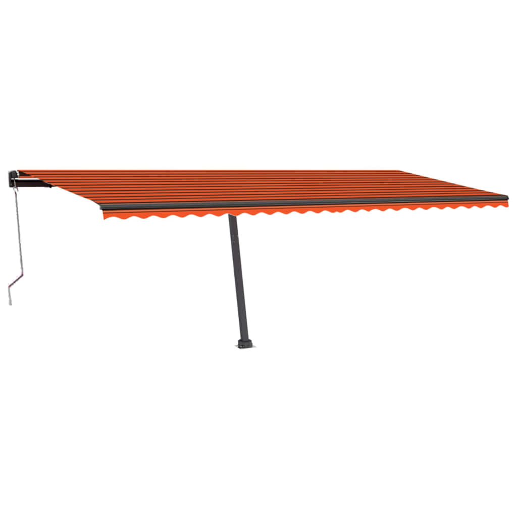 Avtomatska tenda LED + senzor 600x300 cm oranžna/rjava