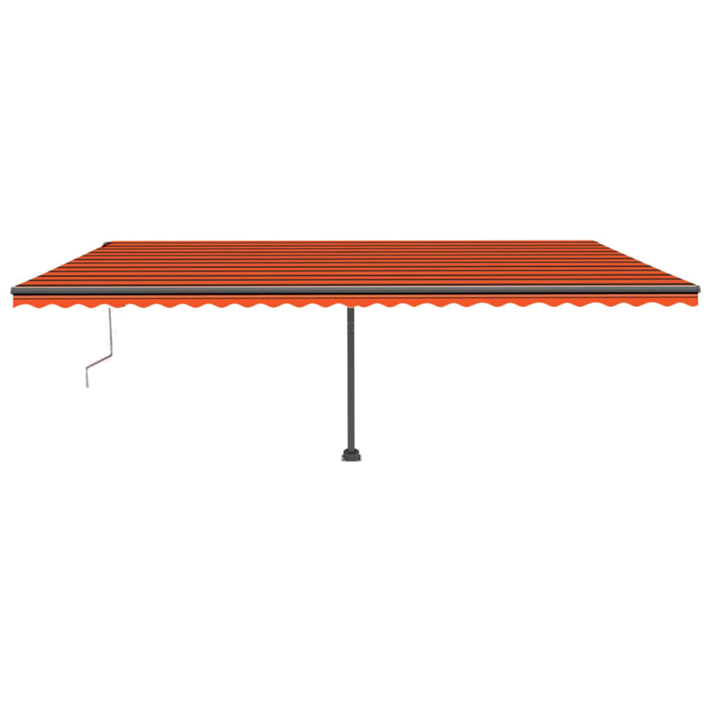 Avtomatska tenda LED + senzor 600x300 cm oranžna/rjava