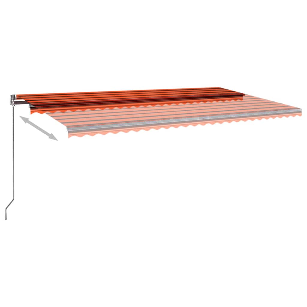 Avtomatska tenda LED + senzor 600x300 cm oranžna/rjava