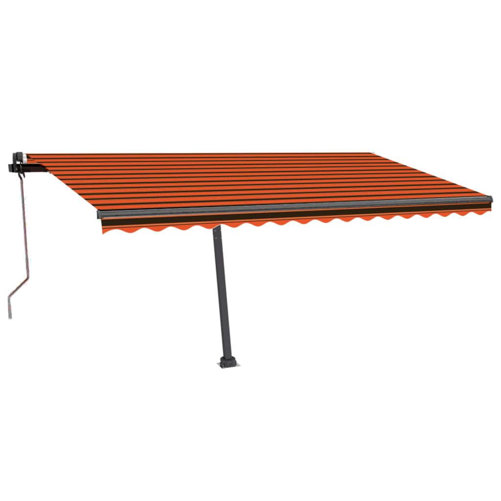 Avtomatska tenda LED + senzor 400x350 cm oranžna/rjava