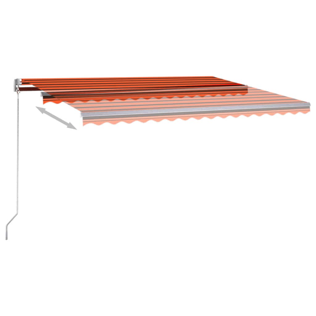 Avtomatska tenda LED + senzor 400x350 cm oranžna/rjava