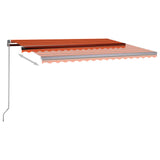 Avtomatska tenda LED + senzor 450x350 cm oranžna/rjava