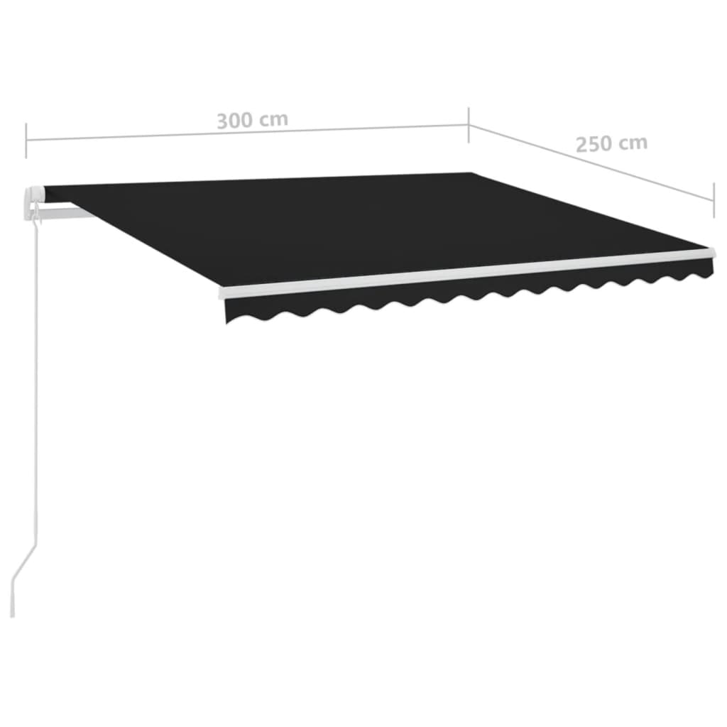 Avtomatska tenda LED + senzor 3x2,5 m antracitna