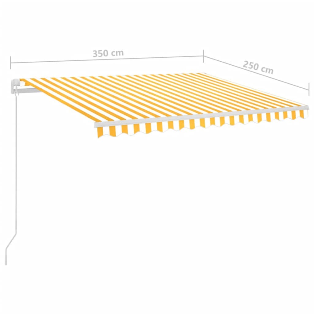 Avtomatska tenda LED + senzor 3,5x2,5 m rumena in bela