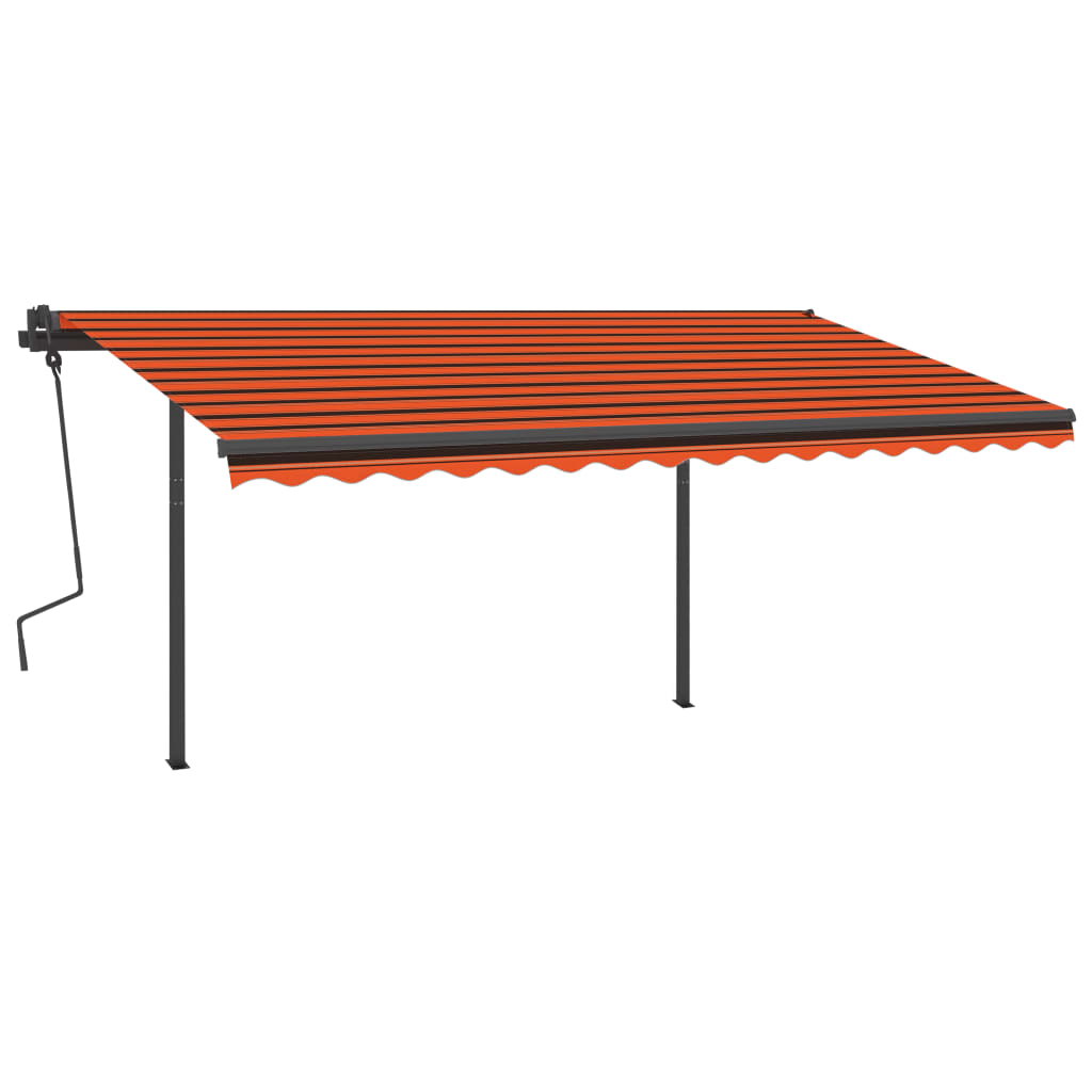 Avtomatska tenda LED + senzor 4x3,5 m oranžna in rjava