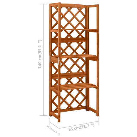 Oporna mreža s policami 55x30x140 cm trden les jelke