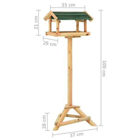 Krmilnica za ptice s stojalom 37x28x100 cm trden les jelke