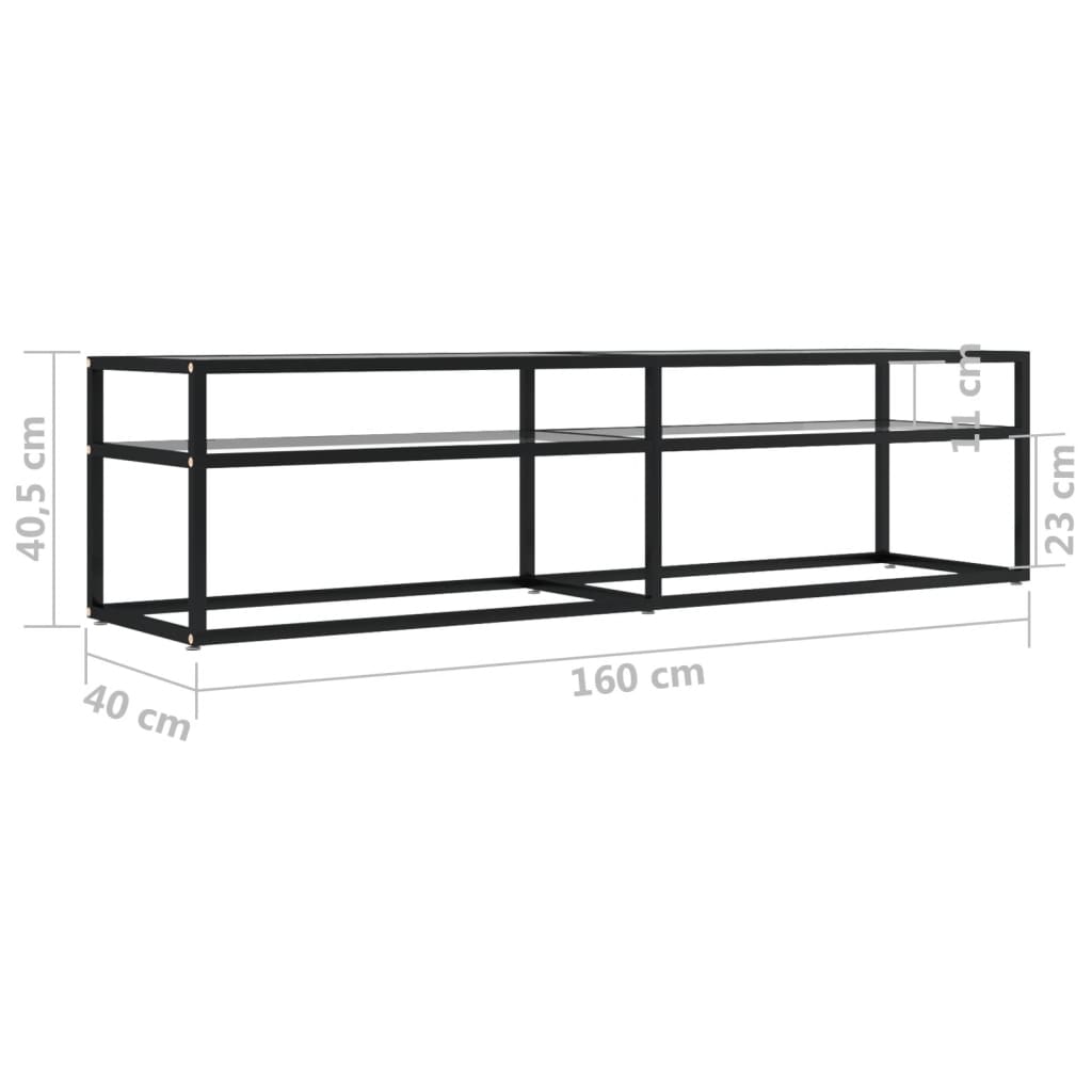 TV omarica prozorna 160x40x40,5 cm kaljeno steklo